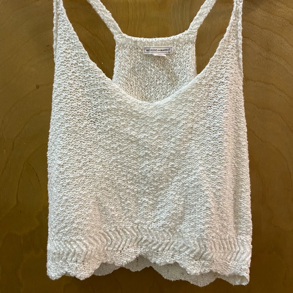 Melrose and Market Knit White Tank